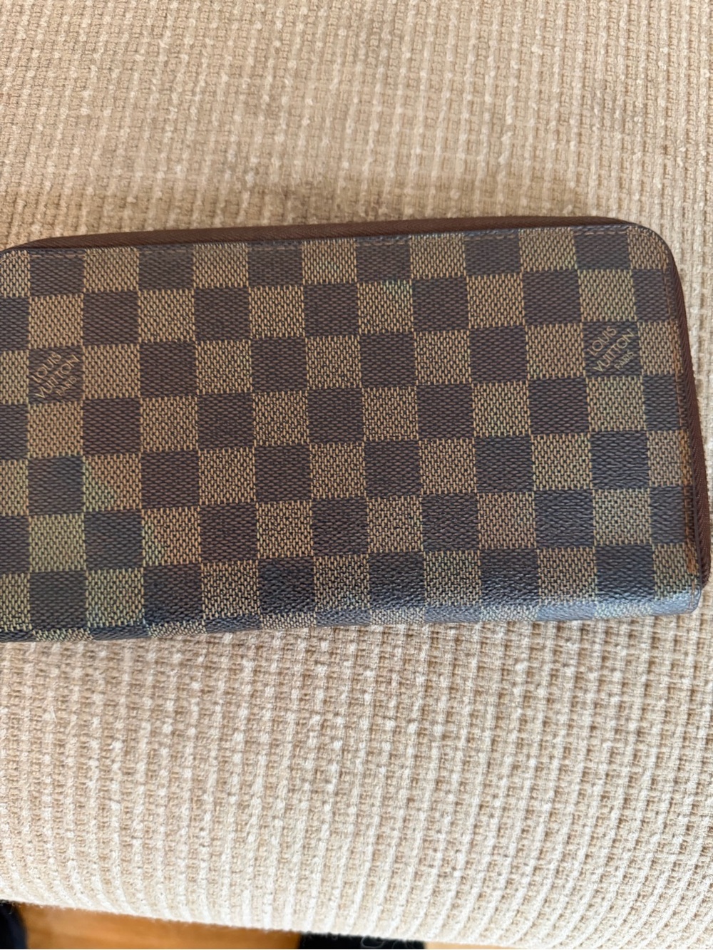 Louis Vuitton Damier Canvas Zip Wallet - Dark Brown & Light Brown